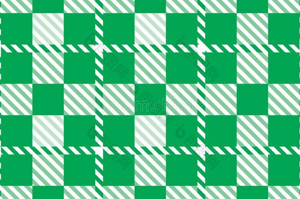 绿色的有条纹或方格纹的棉布模式.质地从菱形为-彩格呢,表克