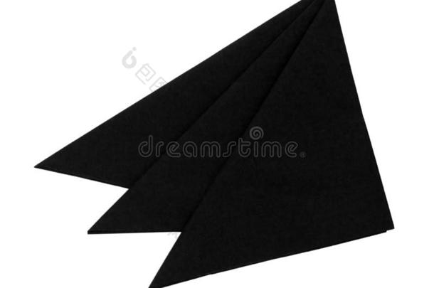num.三折叠的黑的纸<strong>餐巾</strong>纸,<strong>餐巾</strong>隔离的向白色的.