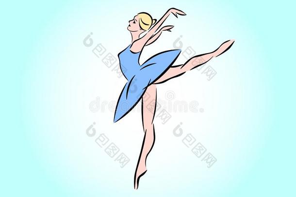 美丽的芭蕾舞女演员跳舞