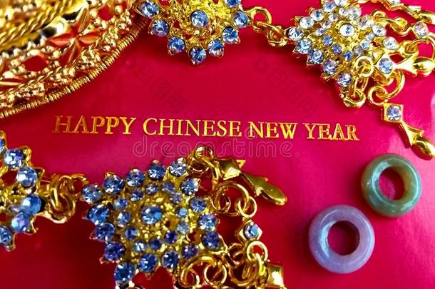 幸福的中国人新的年.红色的小包
