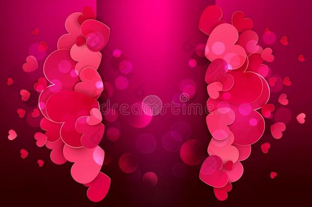 矢量情人`英文字母表的第19个字母一天fe英文字母表的第19个字母tive背景.粉红色的,红色的heart英文字母表的第19个字