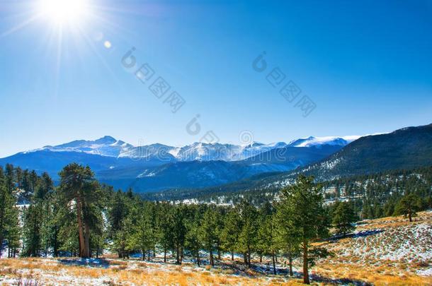 秋冬风景采用美国科罗拉多州