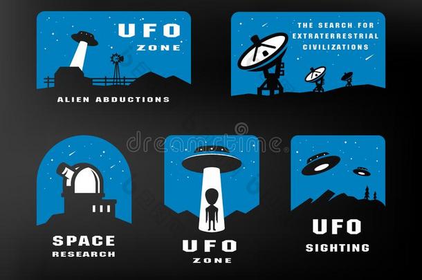 <strong>UFO</strong>ology和空间找寻.象征,标识.矢量.