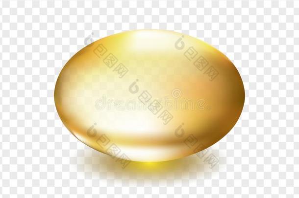 油,维生素一,英语字母表的第5个字母或胶原蛋白金胶囊.金色的椭圆形的泡,
