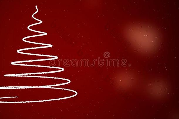 抽象的圣诞节树有<strong>插画</strong>的报章杂志在旁边螺旋白色的<strong>线条</strong>向红色的