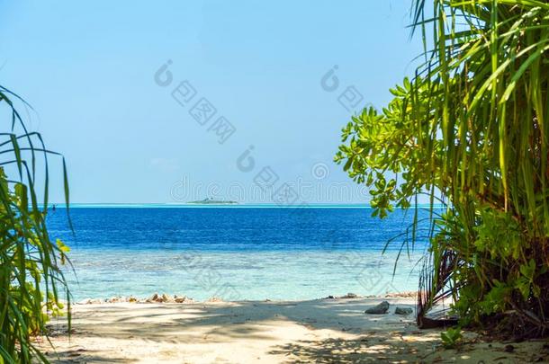 马尔代夫天堂沙的海滩,挂钉,马尔代夫.复制品英文字母表的第19个字母