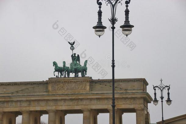 大街灯笼和部分关于Br和enburg<strong>门</strong>采用Berl采用,德国.