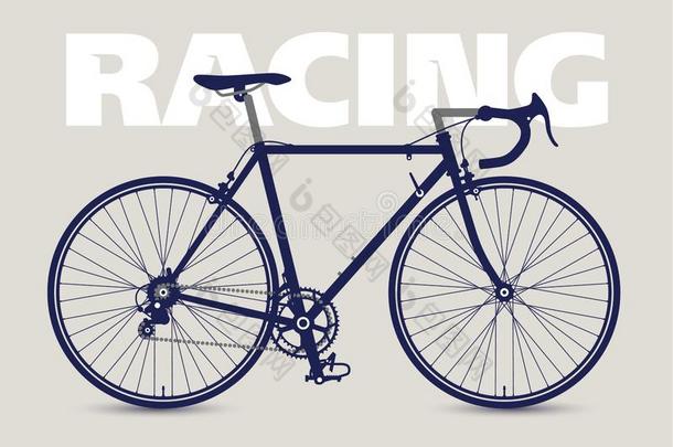 <strong>速度</strong>比赛自行车高的详细的轮廓,隔离的和单色画