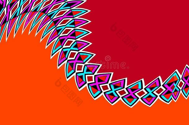 富有色彩的龙`英文字母表的第19个字母尾,背景:桔子和红色的