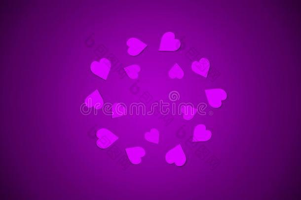 紫色的模式心向隔离的背景为复制品空间.