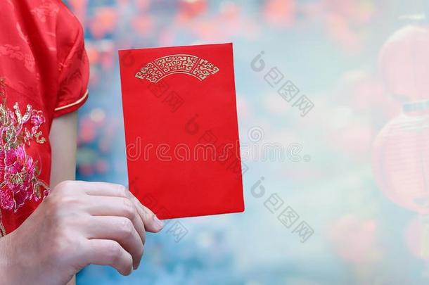 红色的信封中国人新的年或红包