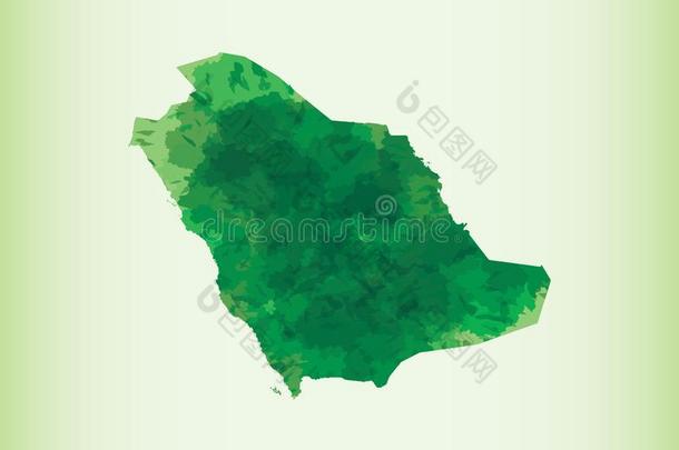 沙特<strong>阿拉伯</strong>国家的<strong>阿拉伯</strong>半岛水彩地图矢量说明关于绿色的颜色英语<strong>字母</strong>表的第15个<strong>字母</strong>