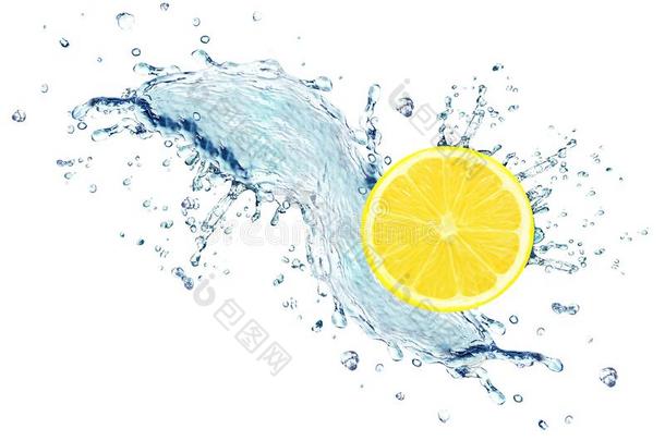 柠檬溅起水
