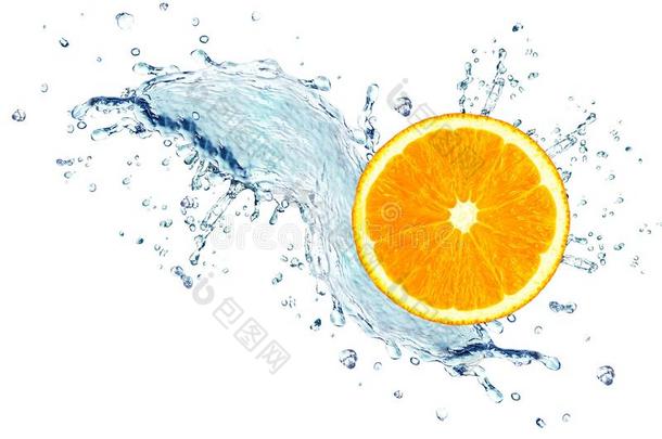 柑橘属果树溅起水
