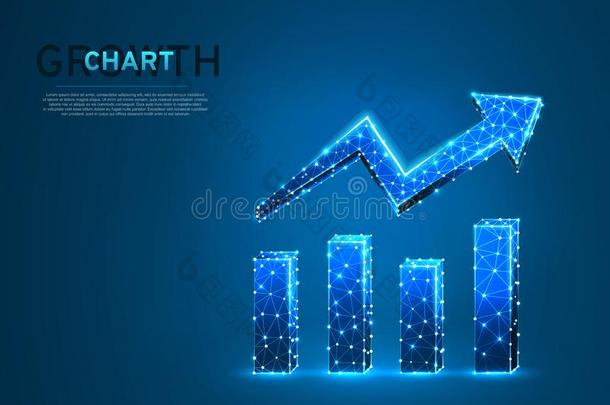 生长图表.商业技术上的多角形的低的工艺学校.生长,