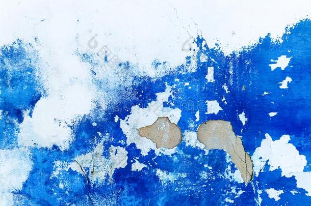 墙蓝色抽象的绘画背景.威尼斯人粉饰灰泥