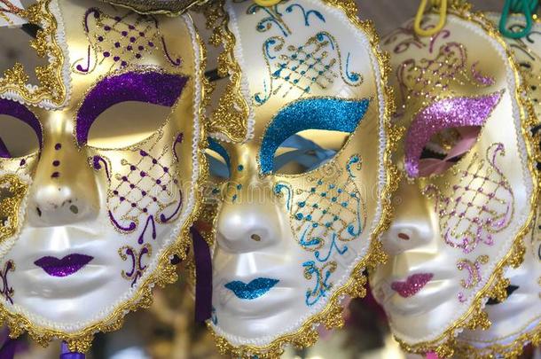 威尼斯狂欢节面具.旅行者纪念品从威尼斯
