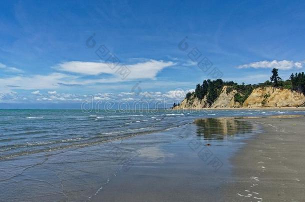 基那海滩,Sea塔斯曼海,在近处莫图伊卡,新的西兰岛