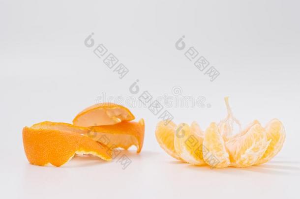 柑橘属果树成果普通话桔子向白色的背景和兴趣