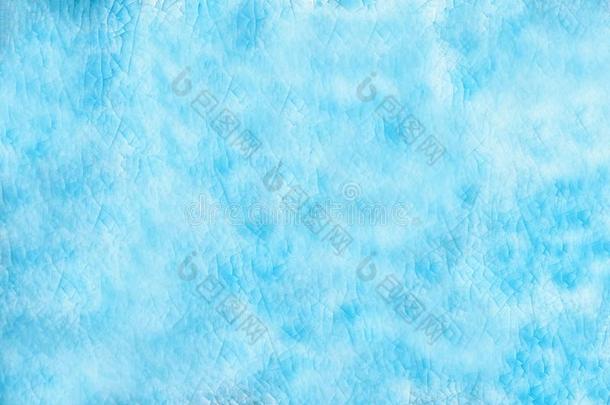 北极的蓝色有裂缝的搪瓷背景.陶器的抽象的后台