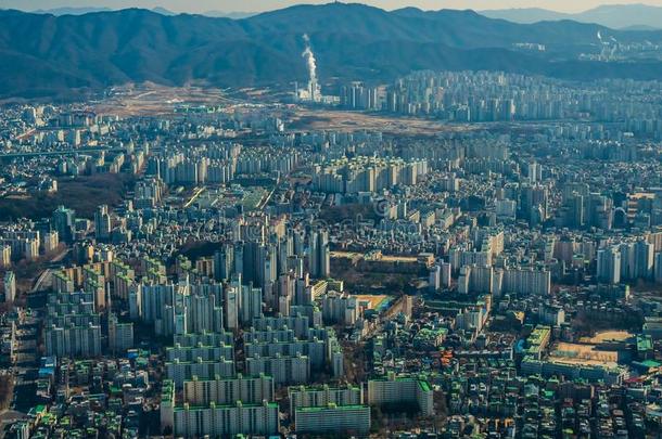 美丽的建筑学建筑物采用首尔城市