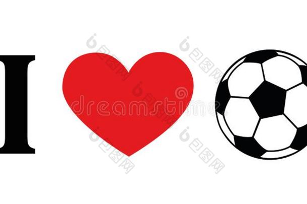 <strong>我爱足球</strong>象形文字凸版印刷术和红色的心