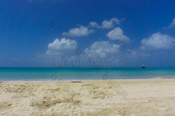 加勒比海海滩和白色的沙漠