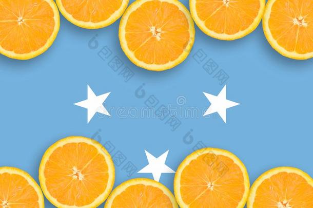 密克罗尼西亚旗采用柑橘属果树成果部分水平的框架