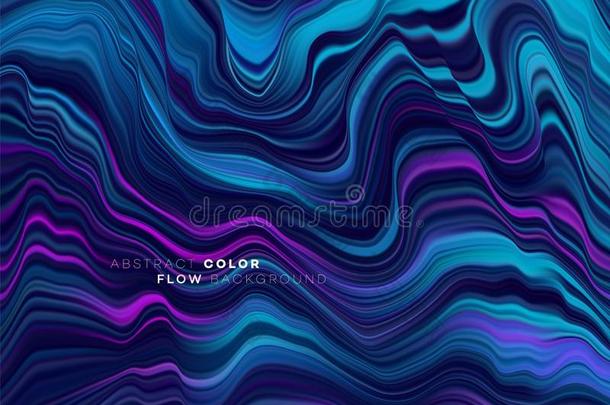 现代的富有色彩的流海报.波浪液体形状采用黑的颜色波黑