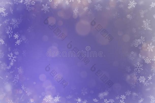 优美的紫色的背景.框架和雪花在上铺或盖和英语字母表的第3个字母
