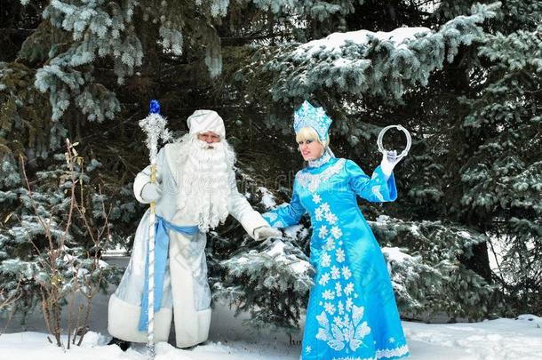 俄国的圣诞节字符deduct扣除莫罗兹父亲使结冰霜和斯内古罗克