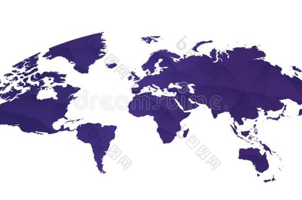 圆形的世界地图向白色的背景采用过激的紫罗兰颜色