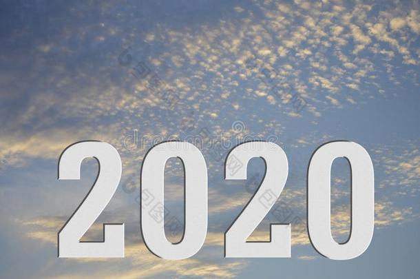 指已提到的人新的年2020具脐状<strong>突起</strong>的向一<strong>蓝色</strong>天
