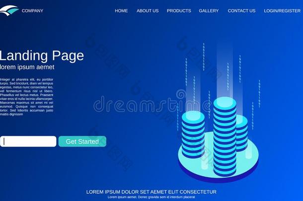 数字的科技登陆页矢量样板