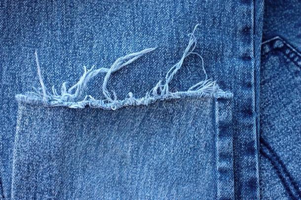 蓝色牛仔裤特写镜头看法向抽象的空间关于空的自然的干净的