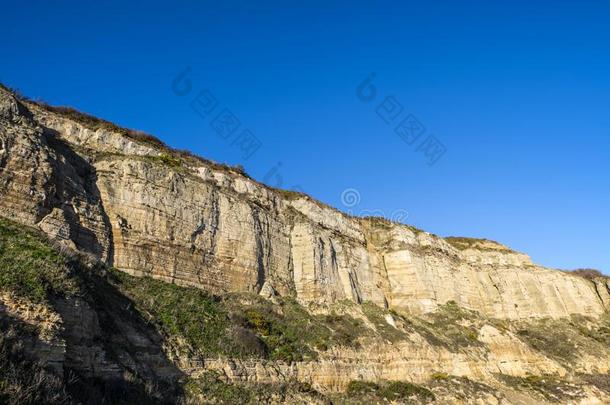 信用砂岩悬崖在黑斯廷斯采用东苏塞克斯,英格兰