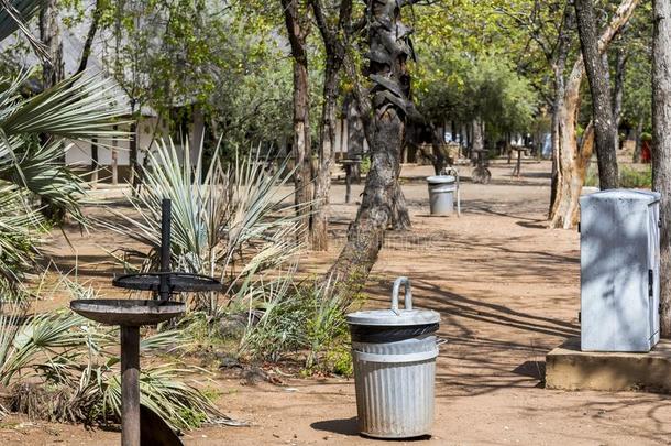 典型的休息营地关于即Kruger公园,南方非洲