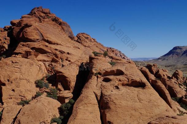 印花布小山,红色的岩石保存地区,南方的内华达州,美利坚合众国