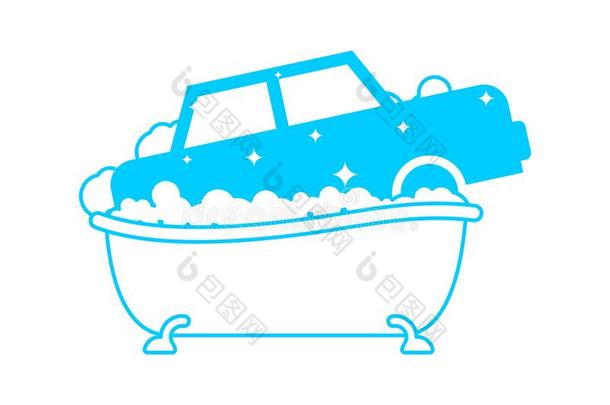 洗车房符号.汽车采用沐浴.汽车洗采用沐浴tub