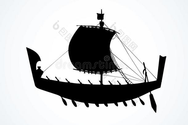 矢量说明.古代的腓尼基的船