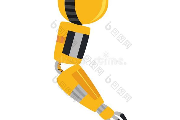 工业的<strong>机械</strong>的机器人<strong>臂</strong>矢量偶像.黄色的机器人ic<strong>臂</strong>.