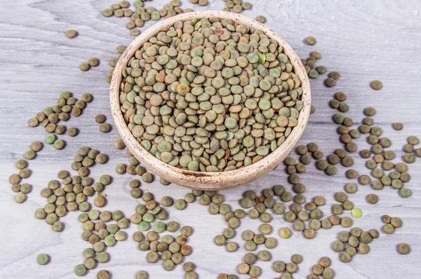 绿色的小扁豆-豆科植物种子和一高的内容关于veget一blePuertoRico波多黎各