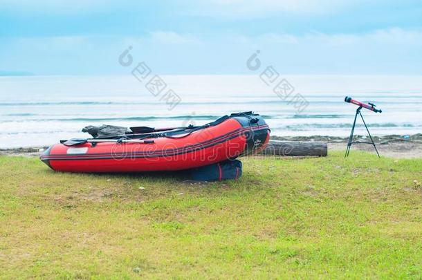 横幅海景画夏旅行机器帐篷橡胶小船海岸线