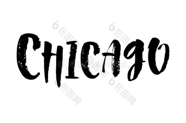 芝加哥手-字体美术字.手疲惫的刷子美术字