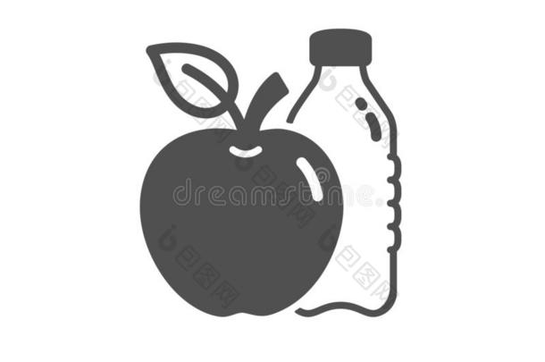 苹果偶像.成果,水瓶子符号.矢量