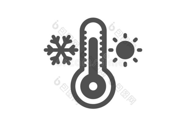 温度计偶像.寒冷的和暖和的恒温器符号.矢量