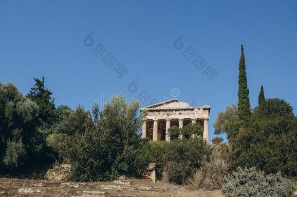 古代的建筑学build的过去式和过去分词柱毁坏希腊雅典