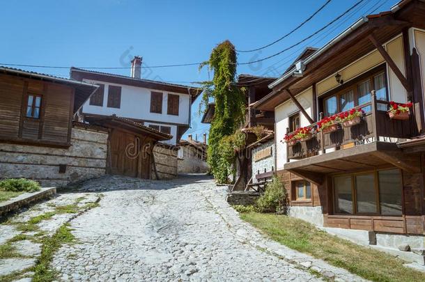 科普里夫什蒂察著名的木制的城镇采用保加利亚