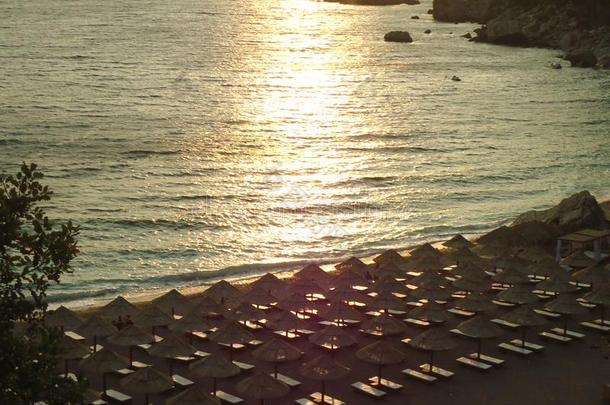 日落向指已提到的人海滩采用M向tenegro