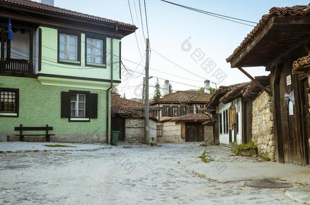 科普里夫什蒂察著名的木制的城镇采用保加利亚